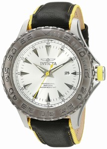 Invicta Silver-tone Dial Pig Skin Leather Band Watch #INVICTA-12614 (Men Watch)