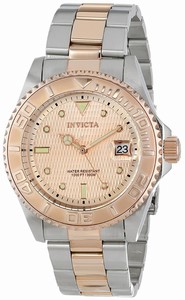 Invicta Rose Gold Dial Stainless Steel Plated Watch #INVICTA-14344 (Men Watch)