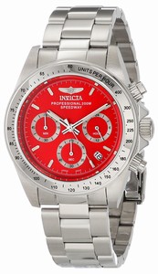 Invicta Red Dial Stainless Steel Band Watch #INVICTA-14380 (Men Watch)