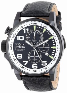 Invicta Quartz Chronograph Date Black Leather Watch # INVICTA-14476 (Men Watch)