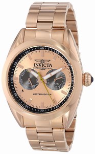 Invicta Rose Gold Dial Stainless Steel Band Watch #INVICTA-14705 (Men Watch)