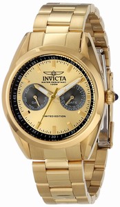 Invicta Gold Dial Stainless Steel Band Watch #INVICTA-14707 (Women Watch)