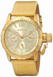 Invicta Corduba Quartz Multifunction Dial Beige Leather Watch # INVICTA-14797 (Women Watch)