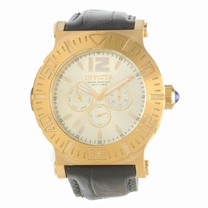 Invicta Gold-tone Dial Uni-directional Rotating Gold-tone Band Watch #INVICTA-14916 (Men Watch)