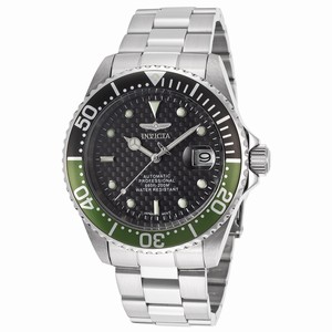 Invicta Carbon-fiber Dial Stainless Steel Band Watch #Invicta-15586SYB (Men Watch)