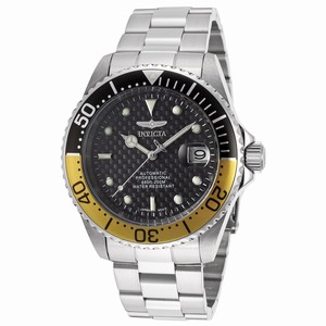 Invicta Black Carbon Fiber Dial Brushed And Polished Stainless Steel Watch #Invicta-15587SYB (Men Watch)