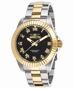 Invicta Black Dial Steel And 18k Gold Band Watch #INVICTA-16741 (Men Watch)