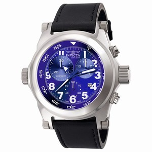 Invicta Quartz Chronograph Date Black Leather Watch # INVICTA-5419 (Men Watch)