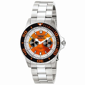 Invicta Orange Dial Black-ion-plated-stainless-steel Band Watch #INVICTA-6062 (Men Watch)