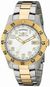 Invicta White Dial 18k-gold-plated-stainless-steel Band Watch #INVICTA-6693 (Men Watch)