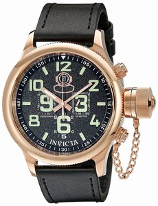 Invicta Black Dial 18k-rose-gold-plated-stainless-steel Band Watch #INVICTA-7104 (Men Watch)