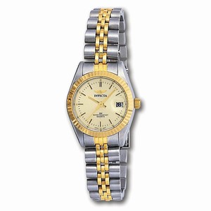 Invicta Gold Dial Steel-and-23k-gold Band Watch #INVICTA-8955 (Women Watch)