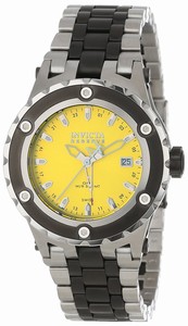 Invicta Yellow Dial Stainless Steel Band Watch #INVICTA-F0012 (Men Watch)