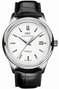 IWC Automatic Platinum Silver Dial Black Crocodile Leather Band Watch #IW323305 (Men Watch)