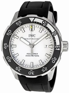 IWC Automatic Stainless Steel White Dial Black Rubber Band Watch #IW356811 (Men Watch)