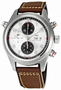 IWC Automatic Silver Dial Brown Leather Band Watch #IW371806 (Men Watch)