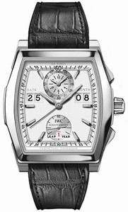 IWC Automatic Platinum Silver Dial Black Crocodile Leather Band Watch #IW376101 (Men Watch)