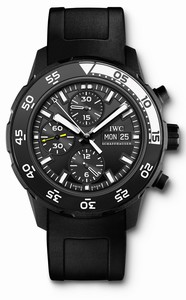 IWC Automatic Stainless Steel Black Dial Black Rubber Band Watch #IW376705 (Men Watch)