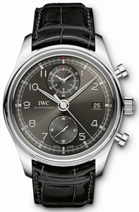IWC Automatic Chronograph Date Black Leather Watch #IW390404 (Men Watch)