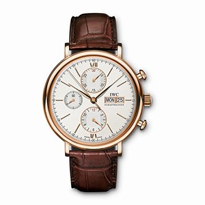 IWC Silver Dial Fixed 18kt Rose Gold Band Watch #IW391020 (Men Watch)