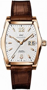 IWC Automatic 18kt Rose Gold Silver Dial Brown Crocodile Leather Band Watch #IW452311 (Men Watch)