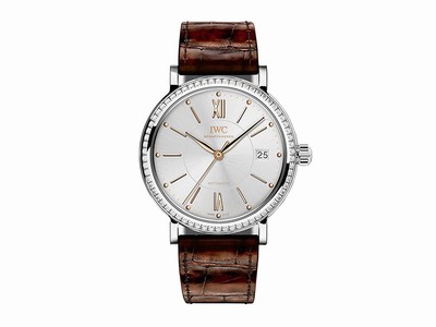 IWC Silver Dial Alligator Leather Band Watch #IW458103 (Men Watch)