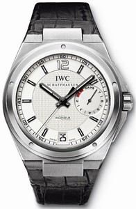 IWC Automatic Platinum Silver Dial Black Crocodile Leather Band Watch #IW500502 (Men Watch)