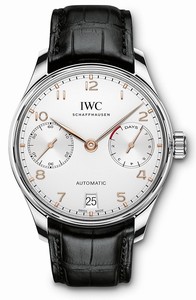 IWC Automatic Portugieser Black Leather Watch # IW500704 (Men Watch)