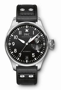 IWC Big Pilot Automatic Day Date Black Leather Watch # IW500912 (Men Watch)