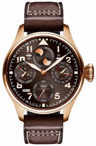 IWC Automatic 18kt Rose Gold Brown Dial Calfskin Brown Leather Band Limited Edition Watch #IW502617 (Men Watch)