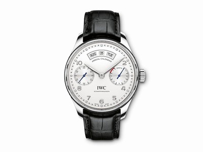 IWC Silver Dial Alligator Leather Band Watch #IW503501 (Men Watch)