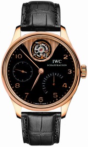 IWC Automatic 18kt Rose Gold Black Dial Black Crocodile Leather Band Watch #IW504210 (Men Watch)