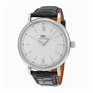 IWC Silver Dial Fixed 18kt White Gold Band Watch #IW511102 (Men Watch)