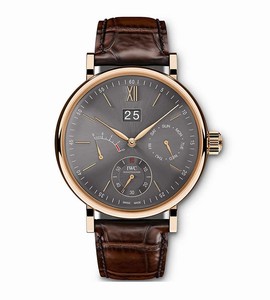 IWC Stale Gray Dial Leather Band Watch #IW516203 (Men Watch)