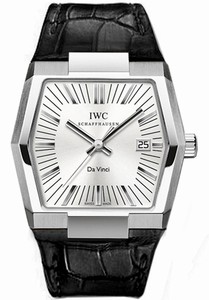 IWC Automatic Platinum Silver Dial Black Crocodile Leather Band Watch #IW546105 (Men Watch)