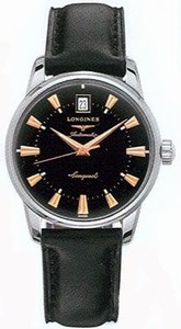 Longines Conquest Automatic Black Dial Date Black Leather Watch # L1.611.4.52.2 (Men Watch)