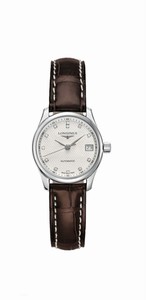 Longines Master Collection Automatic Diamond Hour Markers Date Brown Leather Watch# L2.128.4.77.3 (Women Watch)