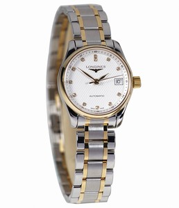 Longines Automatic Silver Dial 18ct Gold Case With 18ct Gold And Stainless Steel Bracelet Watch # L2.128.5.77.7 (Women Watch)