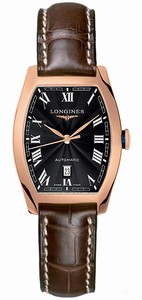 Longines Evidenza Automatic Date 18k Rose Gold Case Brown Leather Watch# L2.142.8.51.2 (Women Watch)