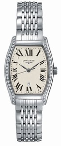 Longines Quartz Polished Stainless Steel White Roman Numeral With Date At 6 Dial Polished Stainless Steel Band Watch #L2.155.0.71.6 (Women Watch)