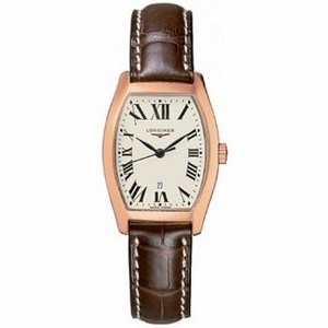 Longines Quartz Silver Dial 18ct Rose Gold Case With Brown Leather Strap Watch #L2.155.8.71.2 (Women Watch)