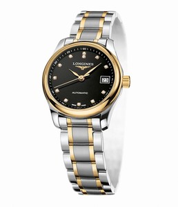 Longines Automatic Black Dial 18ct Gold And Stainless Steel Watch #L2.257.5.57.7 (Women Watch)