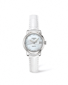 Longines Saint Imier Automatic Diamond Hour Markers White Leather Watch# L2.263.4.87.2 (Women Watch)