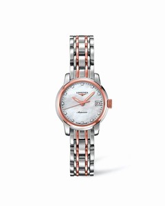 Longines White-mother-of-pearl-diamond Dial Stainless-steel-rose-gold Band Watch #L2.263.5.88.7 (Women Watch)