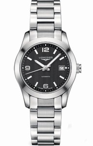 Longines Black Dial Fixed Stainless Steel Band Watch #L2.285.4.56.6 (Women Watch)