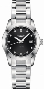 Longines Conquest Classic Automatic Diamond Hour Markers Dial Date Stainless Steel Watch# L2.285.4.58.6 (Women Watch)