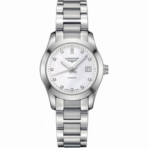 Longines Conquest Classic Automatic Mother of Pearl Diamonds Dial Stainless Steel Watch# L2.285.4.87.6 (Women Watch)
