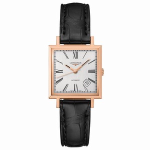 Longines Heritage 1968 Automatic Analog Date 18ct Rose Gold Case Black Alligator Square Watch# L2.292.8.71.0 (Women Watch)