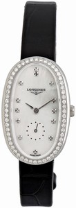 Longines White Mother-of-pearl Dial Leather Watch #L2.306.0.87.0 (Women Watch)