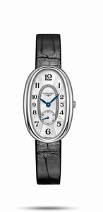 Longines Symphonette Quartz Mother of Pearl Dial Black Leather Watch# L2.307.4.83.0 (Women Watch)